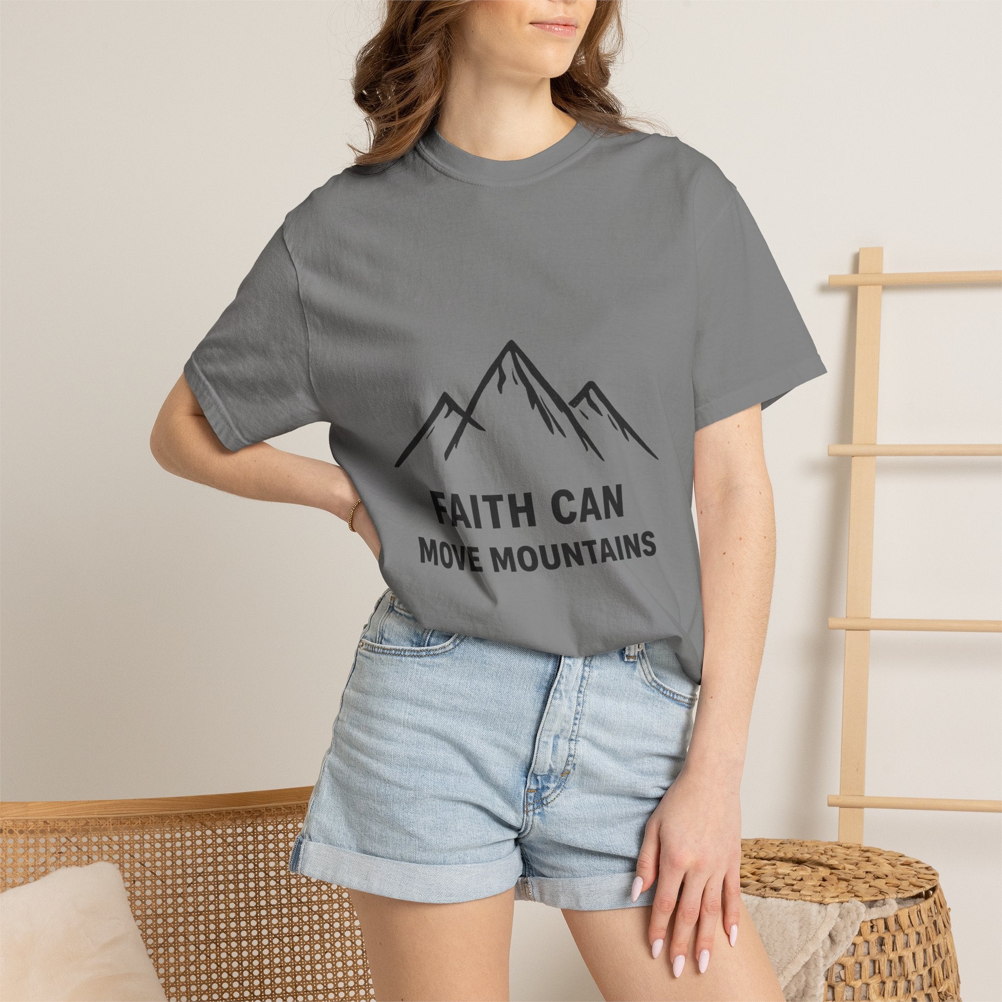 Faith Can Move Mountains T-Shirt — Inspirational Mountain Graphic Tee