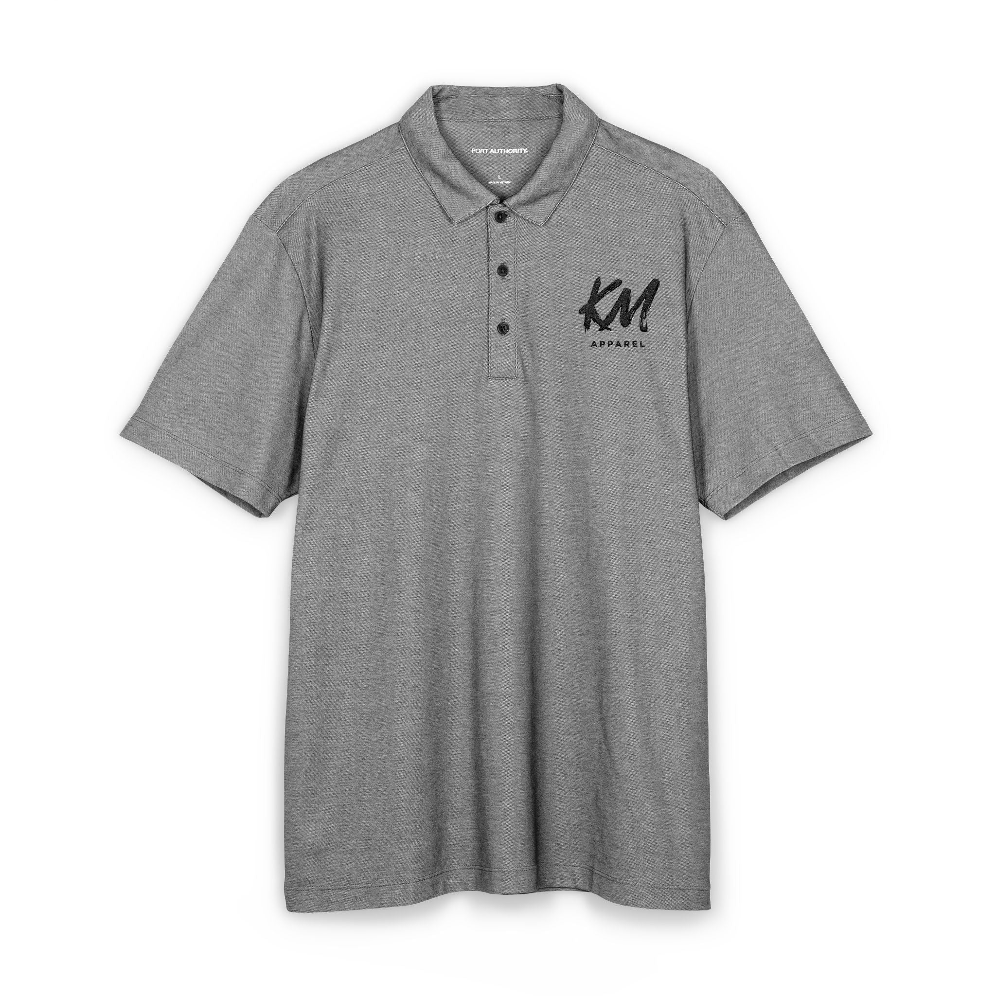 Embroidered Crest Polo Shirt – Classic Black Port Authority Fine Pique