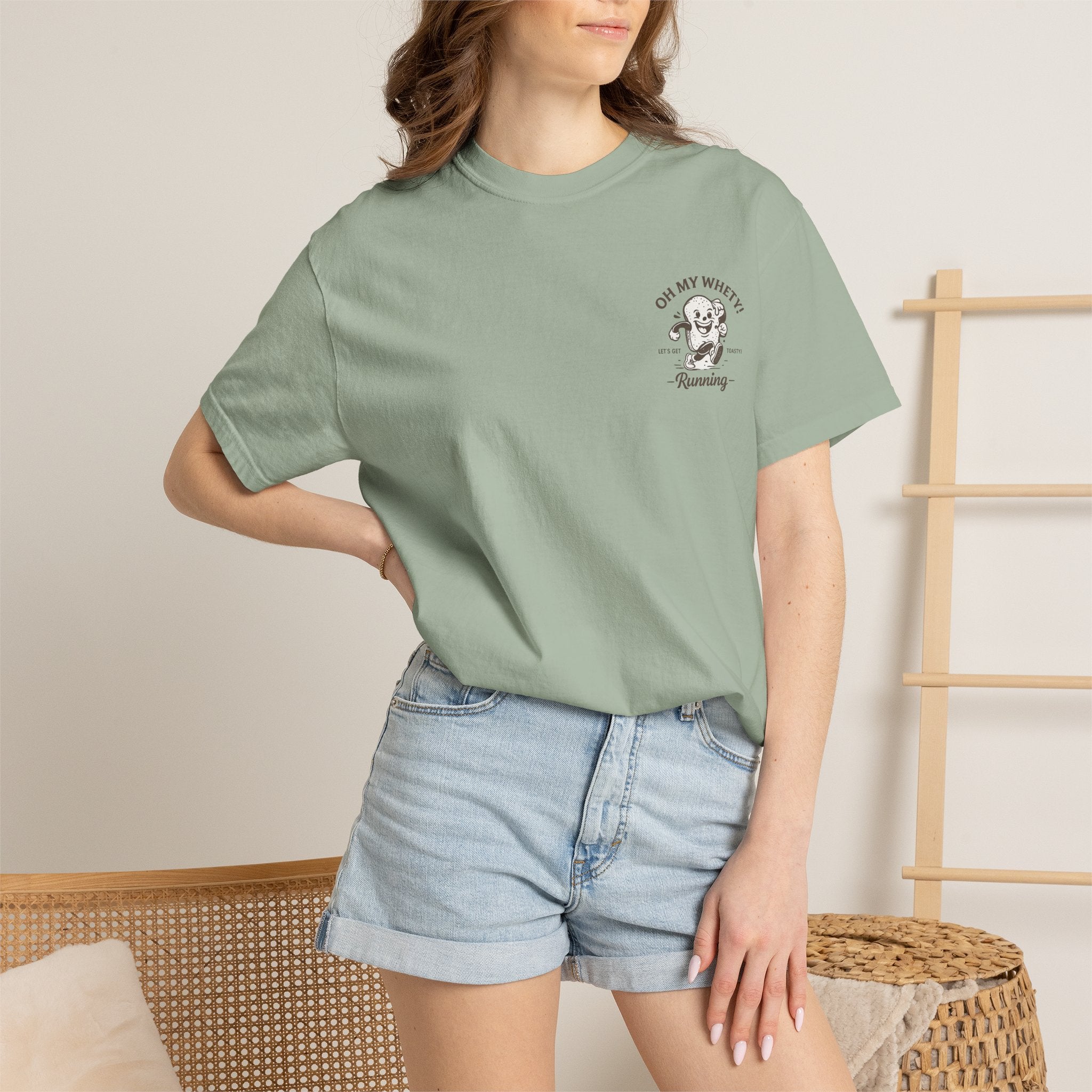 Vintage Surf Skull T-Shirt — "Oh My Whey" Retro Beach Graphic