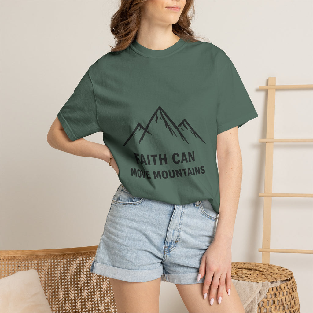 Faith Can Move Mountains T-Shirt — Inspirational Mountain Graphic Tee