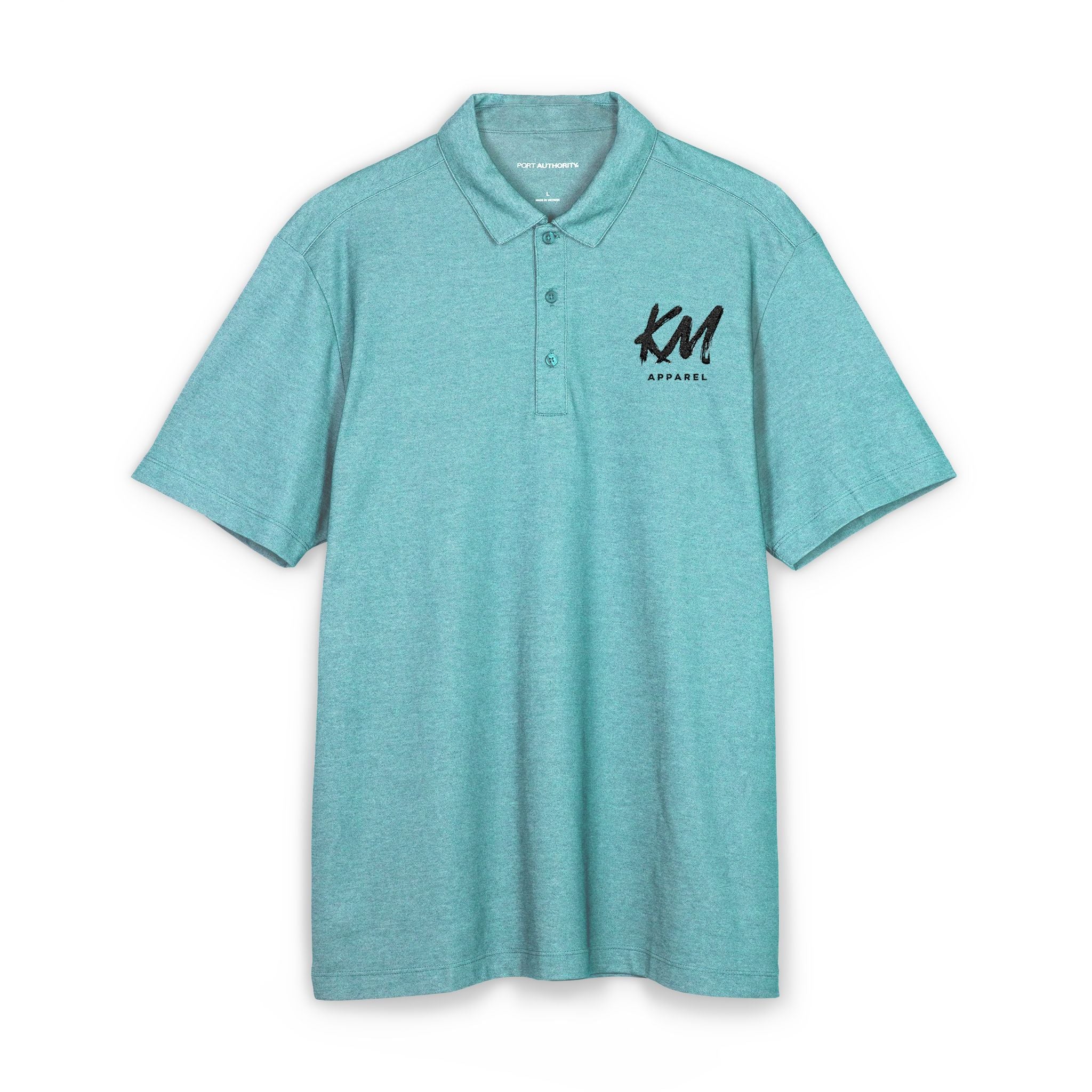 Embroidered Crest Polo Shirt – Classic Black Port Authority Fine Pique