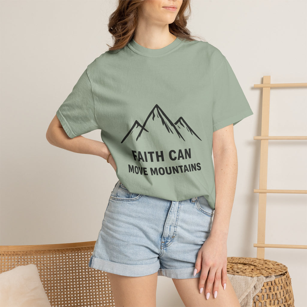 Faith Can Move Mountains T-Shirt — Inspirational Mountain Graphic Tee