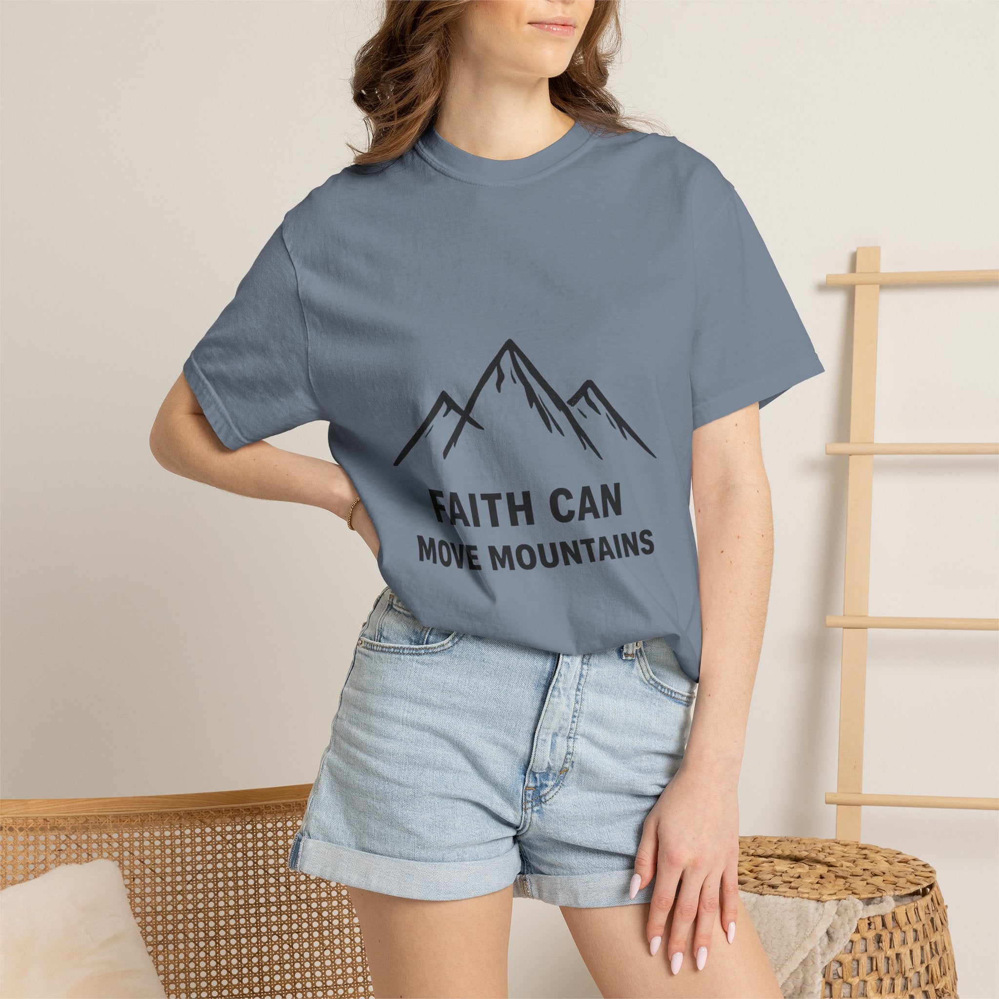 Faith Can Move Mountains T-Shirt — Inspirational Mountain Graphic Tee