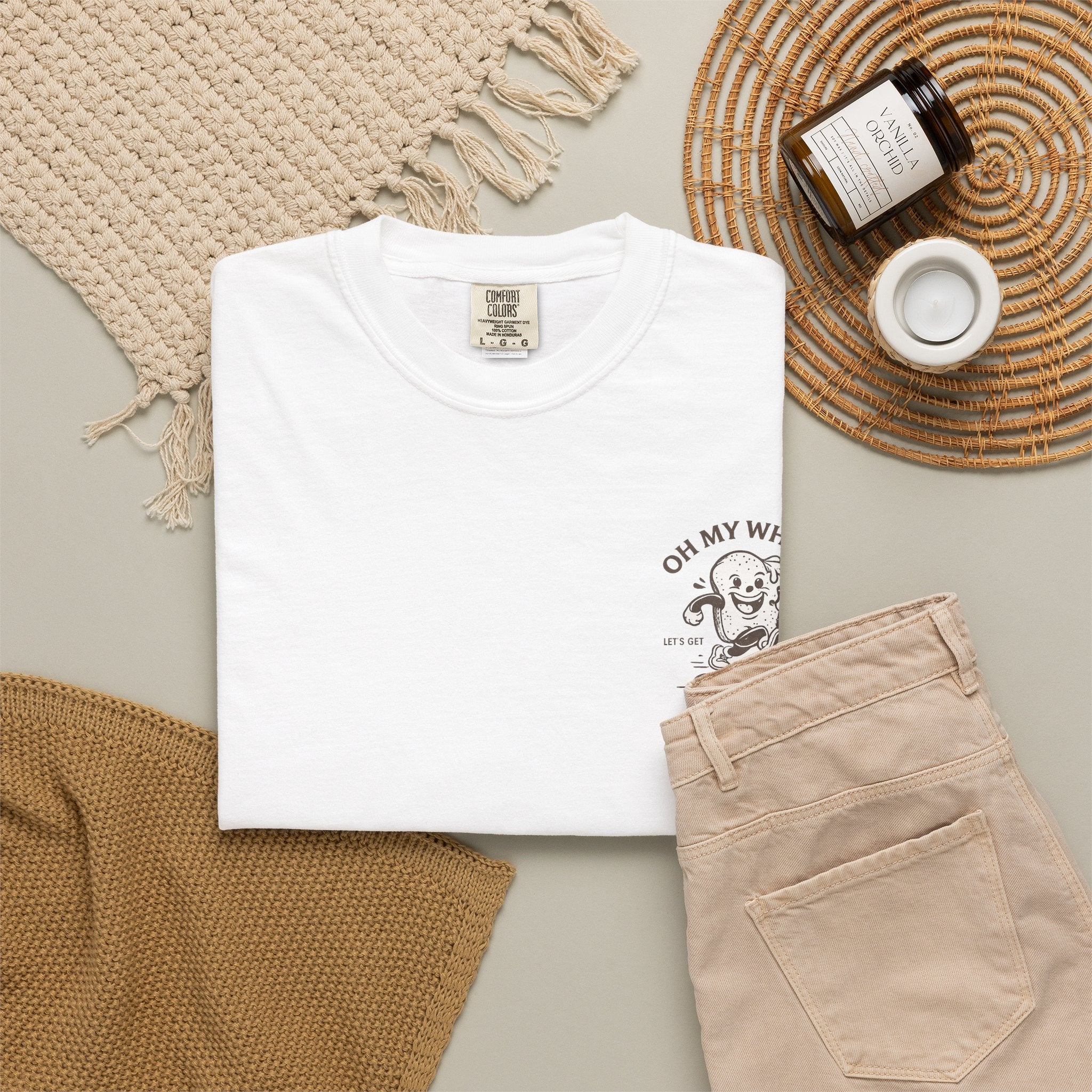 Vintage Surf Skull T-Shirt — "Oh My Whey" Retro Beach Graphic