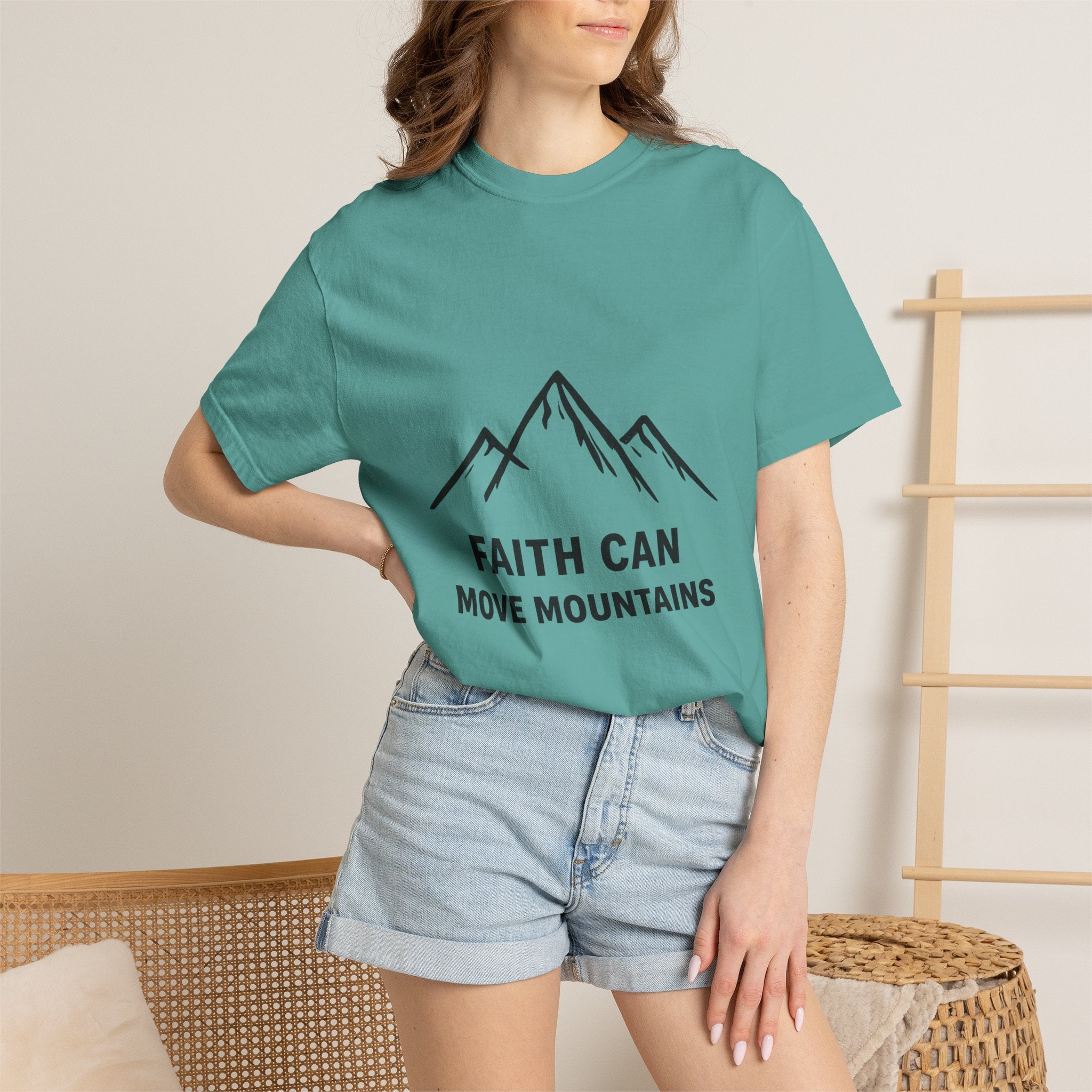 Faith Can Move Mountains T-Shirt — Inspirational Mountain Graphic Tee