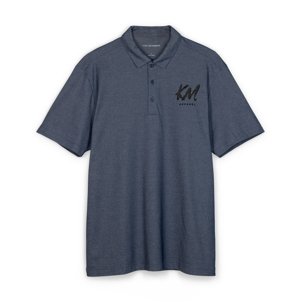 Embroidered Crest Polo Shirt – Classic Black Port Authority Fine Pique