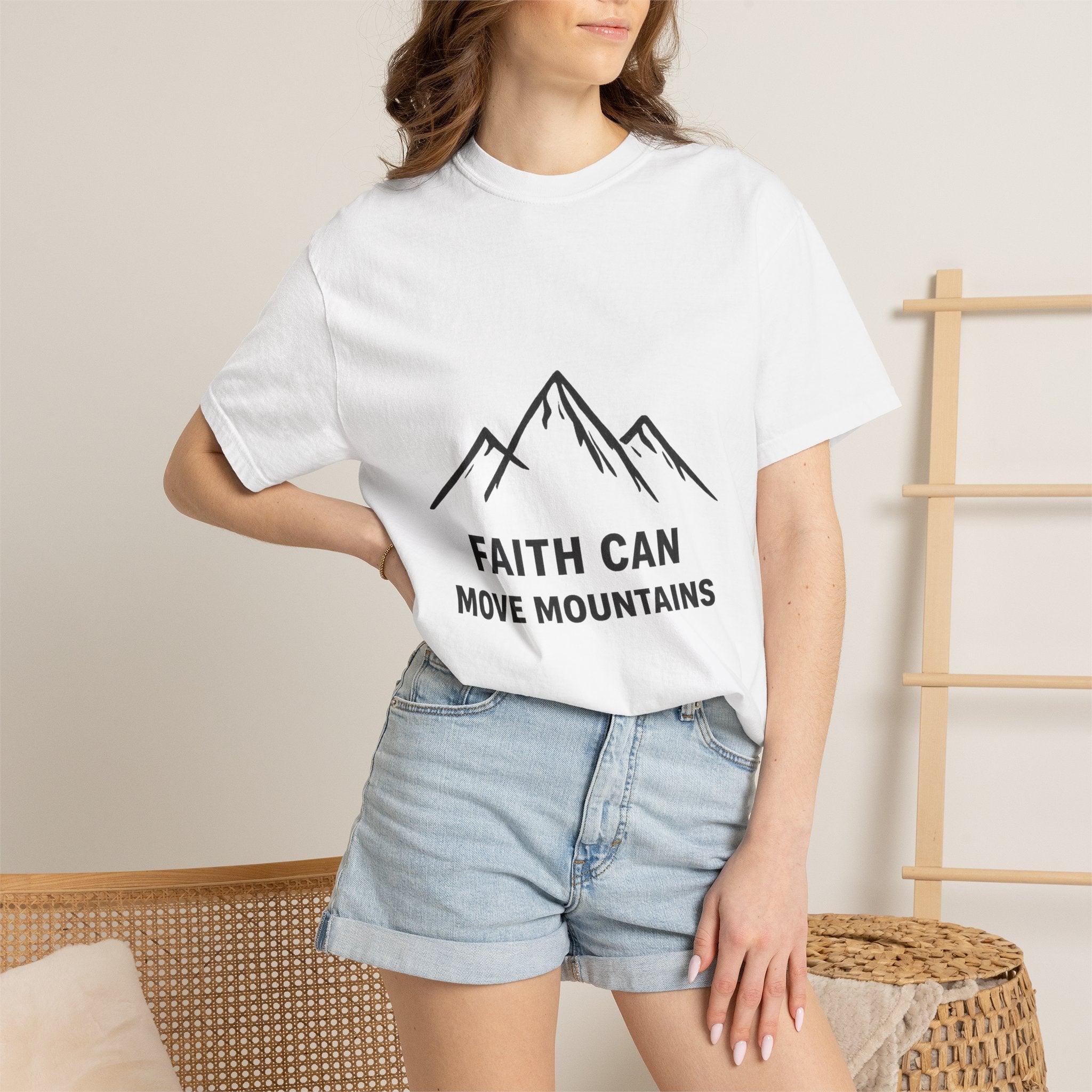 Faith Can Move Mountains T-Shirt — Inspirational Mountain Graphic Tee