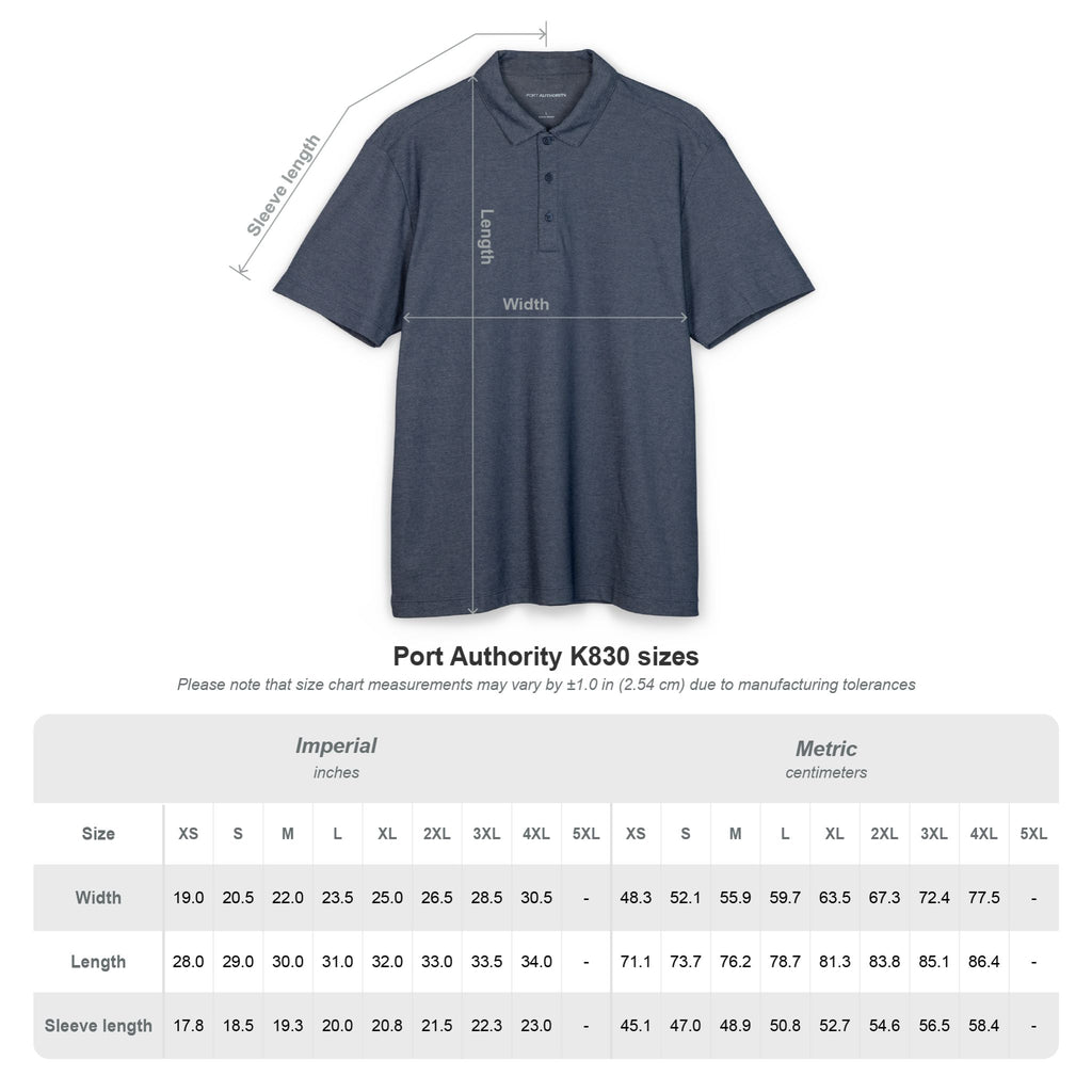 Embroidered Crest Polo Shirt – Classic Black Port Authority Fine Pique