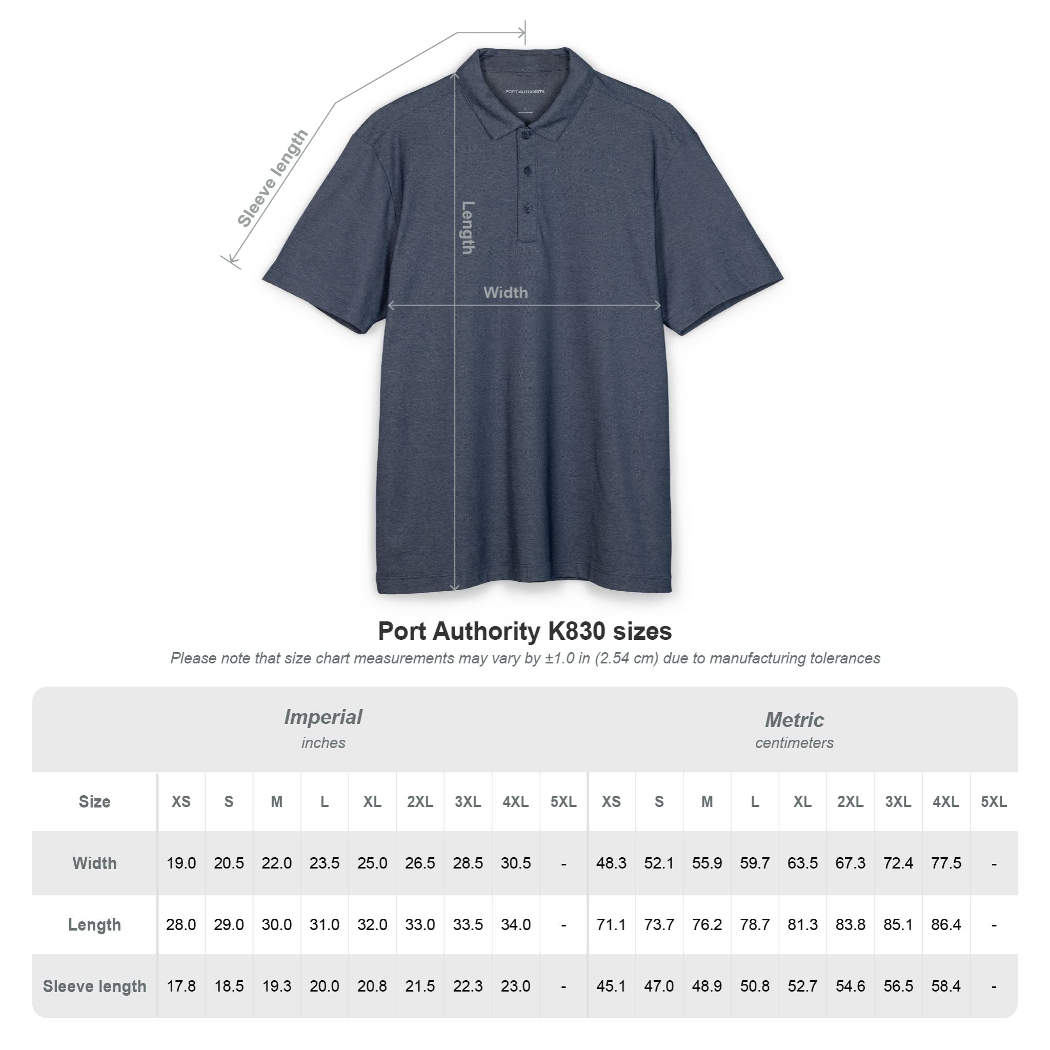 Embroidered Crest Polo Shirt – Classic Black Port Authority Fine Pique