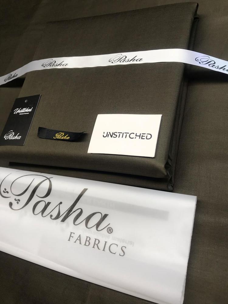 Pasha Fabrics Men's Premium Unstitched Suit DARK KHAKI