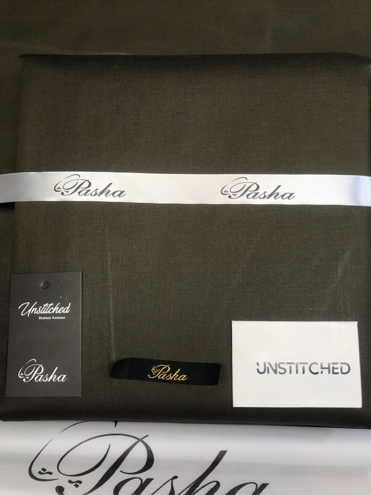 Pasha Fabrics Men's Premium Unstitched Suit DARK KHAKI