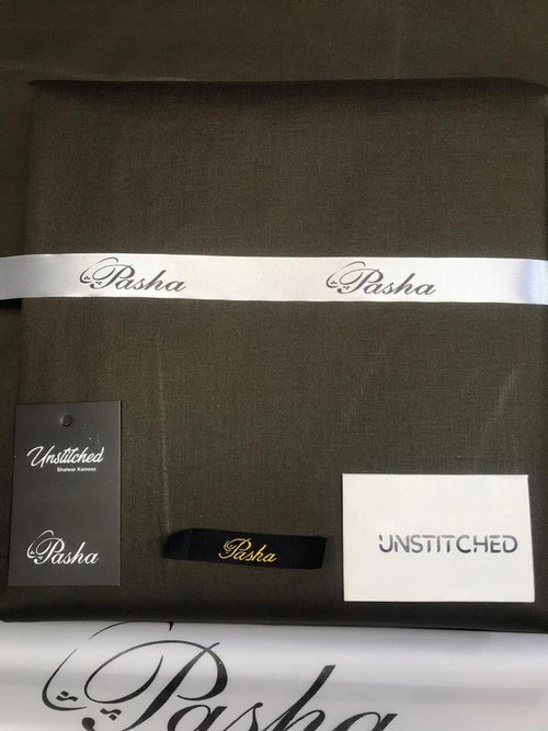 Pasha Fabrics Men's Premium Unstitched Suit DARK KHAKI
