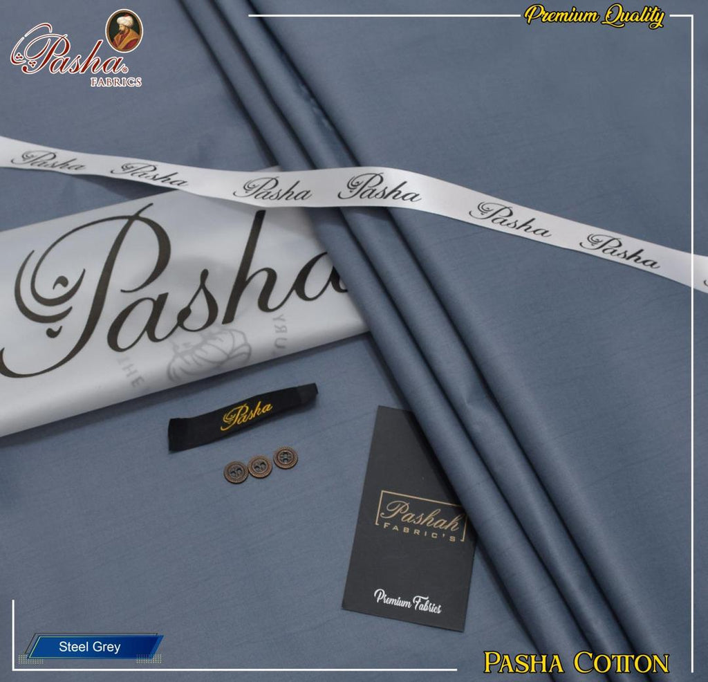 Pasha Fabrics Men's Premium Unstitched Suit STEEL GRAY